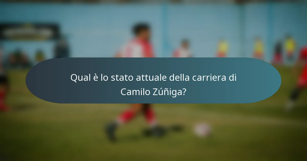 Qual è lo stato attuale della carriera di Camilo Zúñiga?