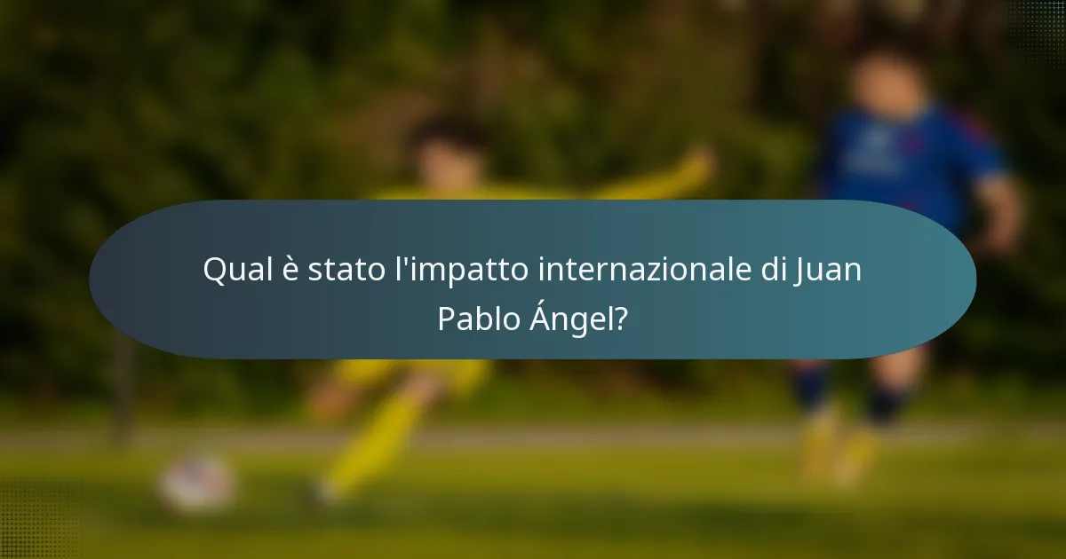 Qual è stato l'impatto internazionale di Juan Pablo Ángel?