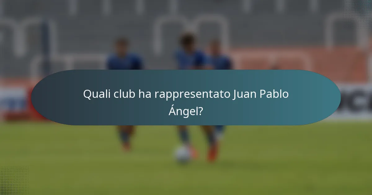 Quali club ha rappresentato Juan Pablo Ángel?