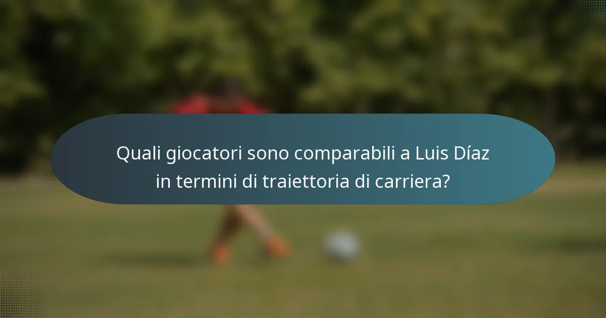 Quali giocatori sono comparabili a Luis Díaz in termini di traiettoria di carriera?