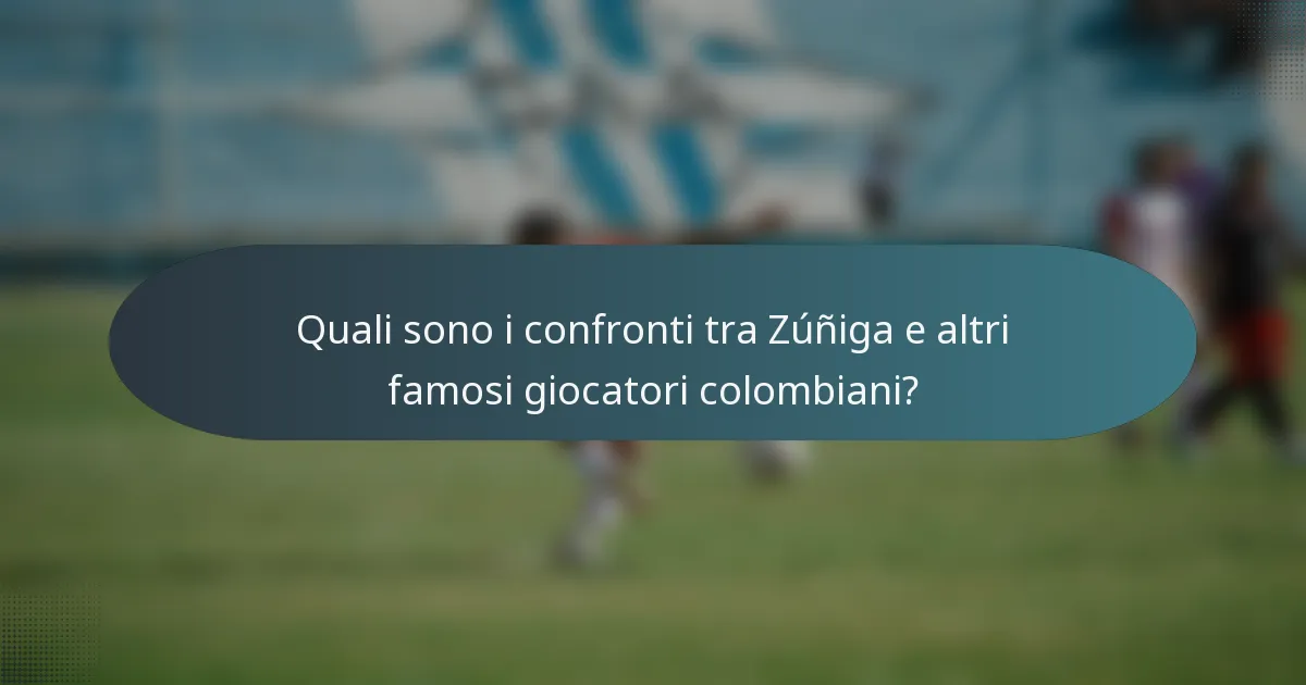 Quali sono i confronti tra Zúñiga e altri famosi giocatori colombiani?